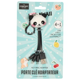 The Concept Factory Adaptateur 4 en 1 Kawaii Porte-clés Assorti