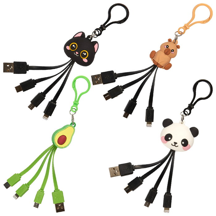 The Concept Factory Adaptateur 4 en 1 Kawaii Porte-clés Assorti