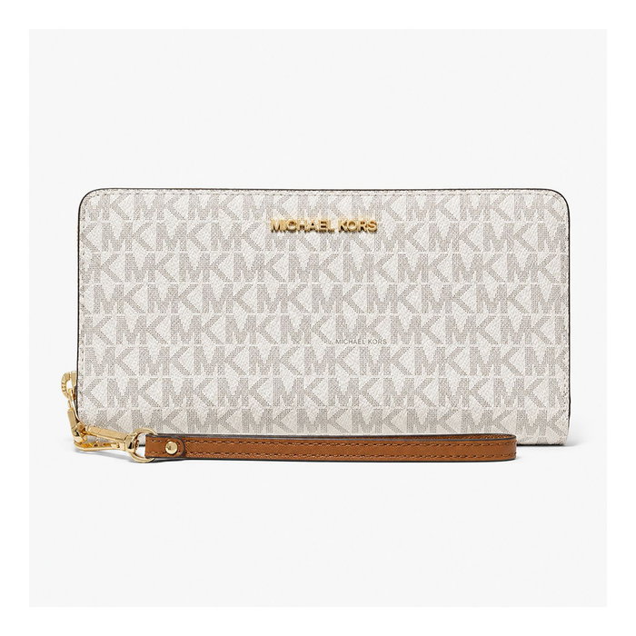 Michael Kors Portefeuille Jet Set Travel Beige en Toile 35S6GTVE9B-VANILLA Michael Kors Portefeuille Jet Set Travel Beige en Toile 35S6GTVE9B-VANILLA