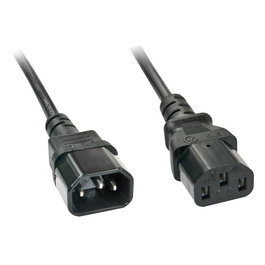 Lindy Câble d'alimentation rallonge IEC C14 vers IEC C13, 3 mètres, noir, pour ordinateur, moniteur, alimentation secteur, certifié VDE