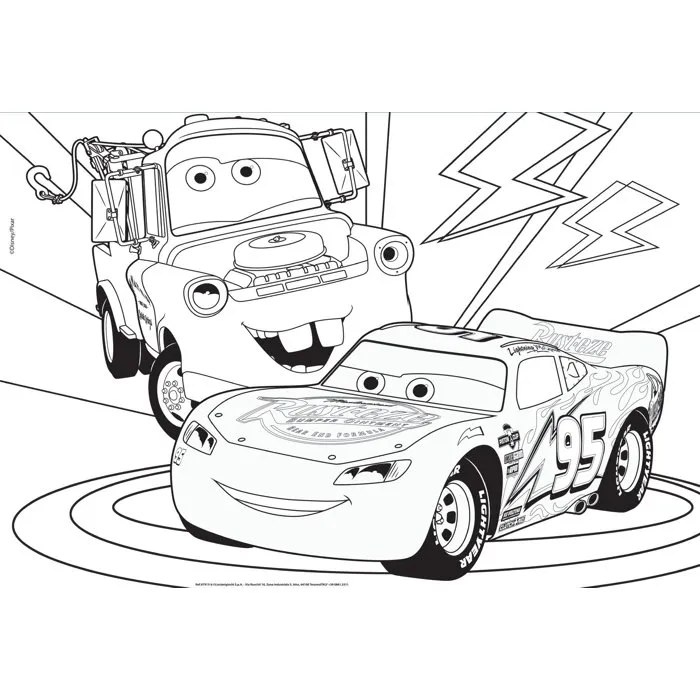 Liscianigiochi Puzzle Maxi Floor double face Cars (Disney/Pixar) - 2 puzzles de 60 pièces - À partir de 4 ans