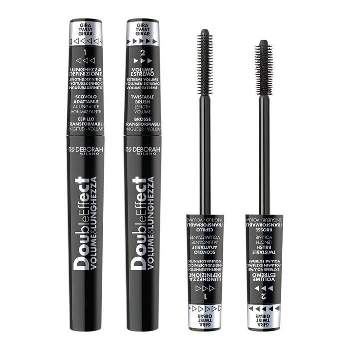 Deborah Mascara Double Effect pour cils volumineux et allongés, effet double intensité Deborah Mascara Double Effect pour cils volumineux et allongés, effet double intensité