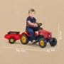FALK SuperCharger - Tracteur à pédales avec volant directionnel et remorque - Pour enfants 2 à 5 ans - Fabriqué en France avec 50% plastique recyclé