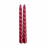 Magic Lights Lot de 2 chandelles décoratives rouges Ø 2 x 24 cm
