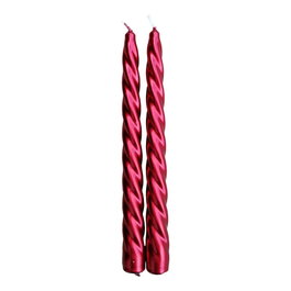 Magic Lights Pack de 2 bougies décoratives rouges Ø2x24cm pour candélabre