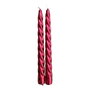 Magic Lights Pack de 2 bougies décoratives rouges Ø2x24cm pour candélabre