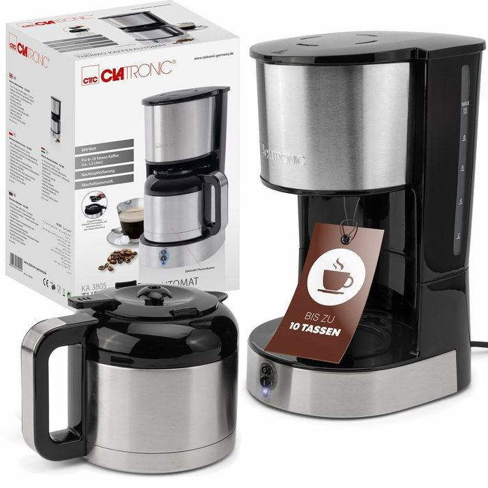 Clatronic KA 3805 Cafetière superautomatique Noir Acier