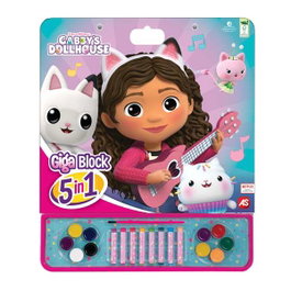 Cefa Livre de Stickers et Coloriage Giga Block La Maison de Poupées de Gabby 5 en 1