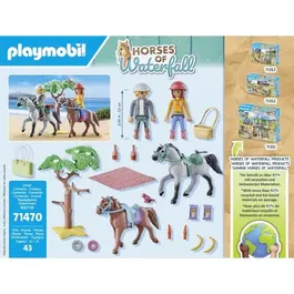 Playmobil 71470 - Set de jeu Horses of Waterfall - Amélia et Ben avec 2 personnages et 2 chevaux - Dès 4 ans