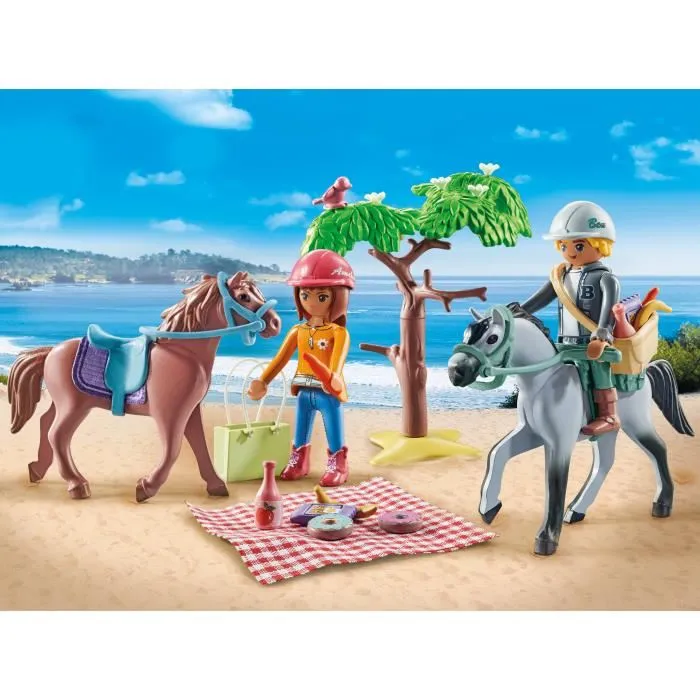 Playmobil 71470 - Set de jeu Horses of Waterfall - Amélia et Ben avec 2 personnages et 2 chevaux - Dès 4 ans