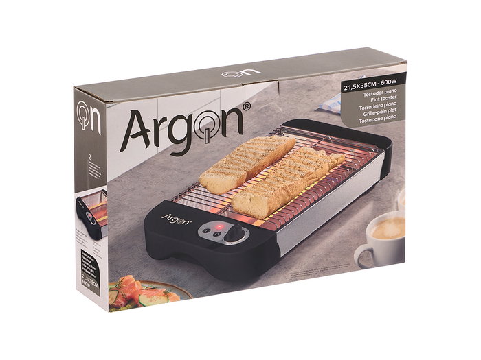 ARGON Grille-pain plat noir 600W