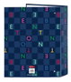 Benetton Classeur avec 4 anneaux 35mm dos large damier 27x33x6cm - Safta