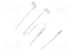 QOLTEC Écouteurs intra-auriculaires avec microphone, Blanc, Jack 3,5mm