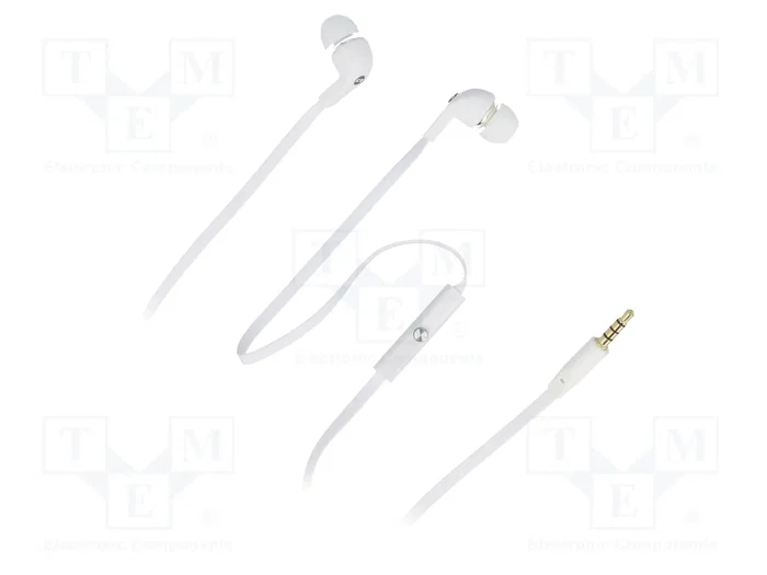 QOLTEC Écouteurs intra-auriculaires avec microphone, Blanc, Jack 3,5mm QOLTEC Écouteurs intra-auriculaires avec microphone, Blanc, Jack 3,5mm