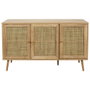 Home Deco Factory Aparador Bali 3 portes en bois et rotin
