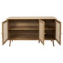 Home Deco Factory Aparador Bali 3 portes en bois et rotin