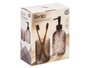 Berilo Set de 2 Distributeurs Verre 410 ml Salle de Bain Gris Diamant 16 x 20 x 8 cm (Set de 12)