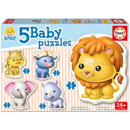 EDUCA BORRAS Puzzle Animaux Sauvages 2-5 pièces