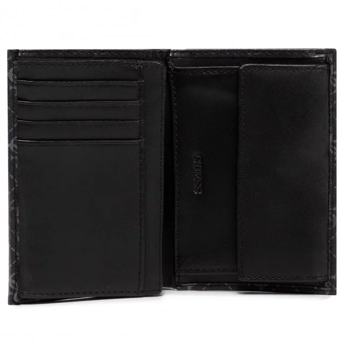 Guess Dan Portefeuille en textile noir pour hommes Guess Dan Portefeuille en textile noir pour hommes