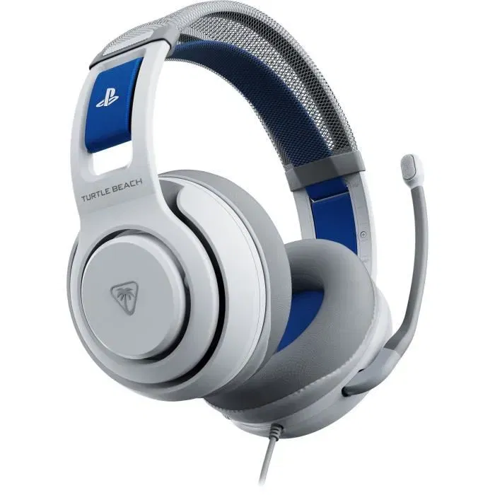 Turtle Beach Casque Gaming Atlas 200 filaire (TBS-3002-15) avec transducteurs 50mm - Officiellement sous licence pour PS5/PS4 - Blanc
