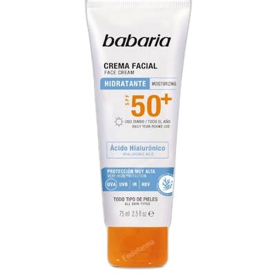 Babaria Crème visage à l'acide hyaluronique solaire SPF50+