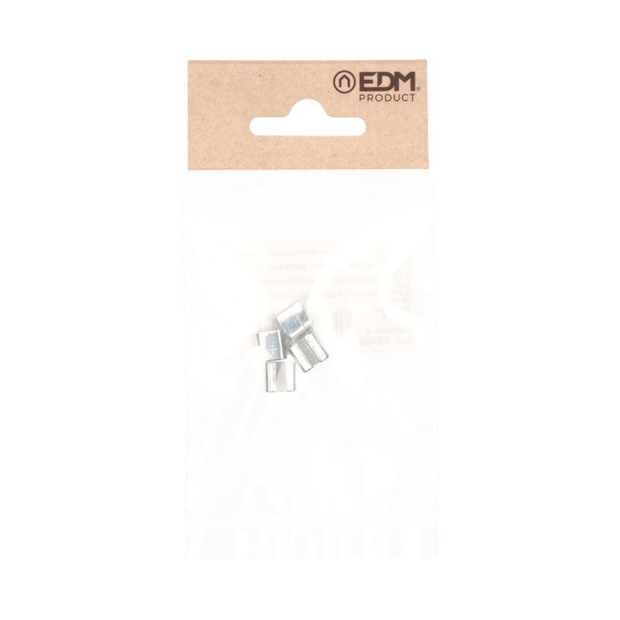 Edm CDD07 Réducteur carré en acier zingué 8 x 8 mm intérieur 6 mm lot de 4 blister