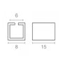 Edm CDD07 Réducteur carré en acier zingué 8 x 8 mm intérieur 6 mm lot de 4 blister