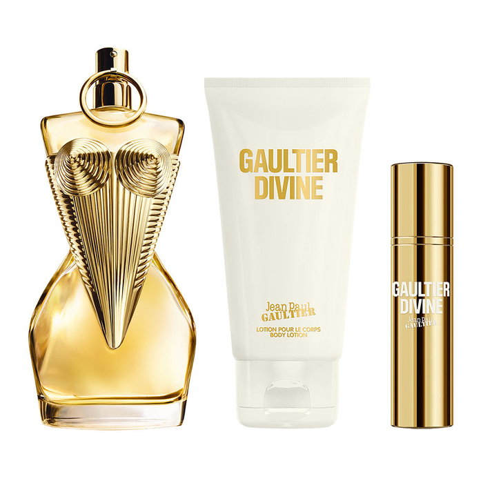 Jean Paul Gaultier - Coffret Divine - Eau de Parfum - Ensemble 3 pièces - Parfum Vaporisateur 100ml + Lait Corps 75ml + Parfum Vaporisateur 10ml