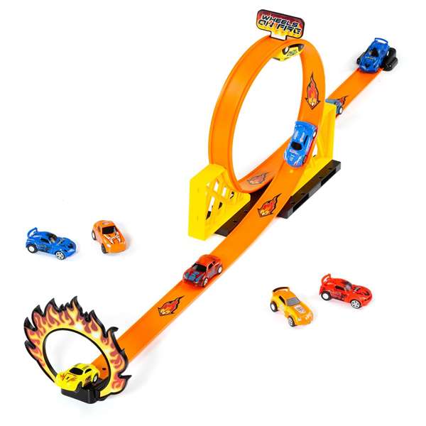 Molto Piste de course Ultimate Track avec looping de 150 cm pour figures acrobatiques - Circuit de voiture inclut 1 véhicule Molto Piste de course Ultimate Track avec looping de 150 cm pour figures acrobatiques - Circuit de voiture inclut 1 véhicule