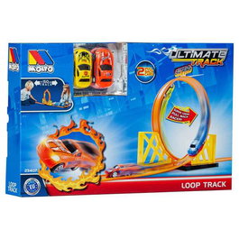 Molto Piste de course Ultimate Track avec looping de 150 cm pour figures acrobatiques - Circuit de voiture inclut 1 véhicule
