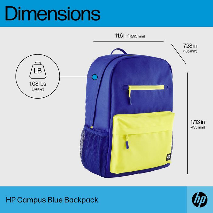 HP Sac à dos Campus pour ordinateur portable 15.6 pouces, organisation avec sangles rembourrées et compartiment sécurisé, vert