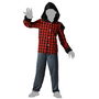 Déguisement Enfant Loup-Garcon avec Masque, T-Shirt à Carreaux Rouge et Pantalon, Gris, 7-9 Ans, Taille Enfant, Pour Halloween et Fêtes