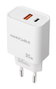 Nanocable Chargeur USB-C PD + USB-A QC 30W Blanc - Adaptateur Secteur Compact Double Port avec Power Delivery et Quick Charge