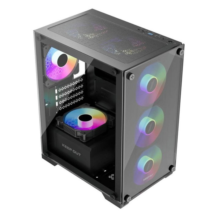 Keep Out XC-201 Glass Boîtier PC Gaming Noir Micro-ATX/ITX avec panneau vitré ARGB Keep Out XC-201 Glass Boîtier PC Gaming Noir Micro-ATX/ITX avec panneau vitré ARGB