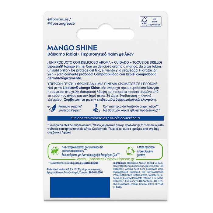 Liposan Baume à Lèvres Brillance Mangue 4,8 g Hydratation 24h