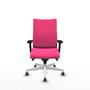 Piqueras Y Crespo Chaise de bureau Albacete confidente, Rose, Similicuir, Base Blanche, Bras 2D