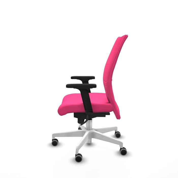 Piqueras Y Crespo Chaise de bureau Albacete confidente, Rose, Similicuir, Base Blanche, Bras 2D