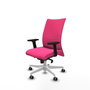 Piqueras Y Crespo Chaise de bureau Albacete confidente, Rose, Similicuir, Base Blanche, Bras 2D
