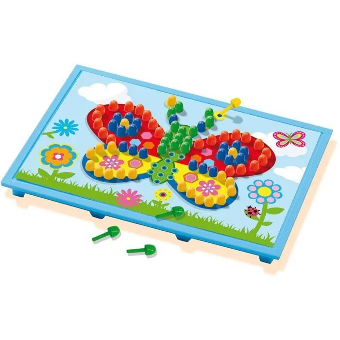 SES CREATIVE Tableau de Mosaïque avec Cartes pour Enfants, Jeu Créatif avec Épingles Colorées SES CREATIVE Tableau de Mosaïque avec Cartes pour Enfants, Jeu Créatif avec Épingles Colorées