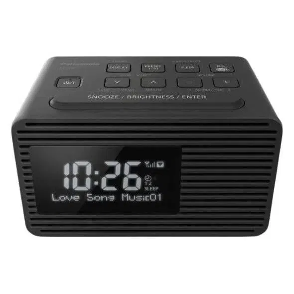 Panasonic RC-D8EG-K Radio-réveil DAB+ avec fonction répétition, Noir