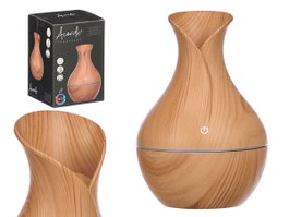 Acorde Humidificateur électrique bombé 10x15x10 cm plastique couleur bois avec USB (Set de 12)