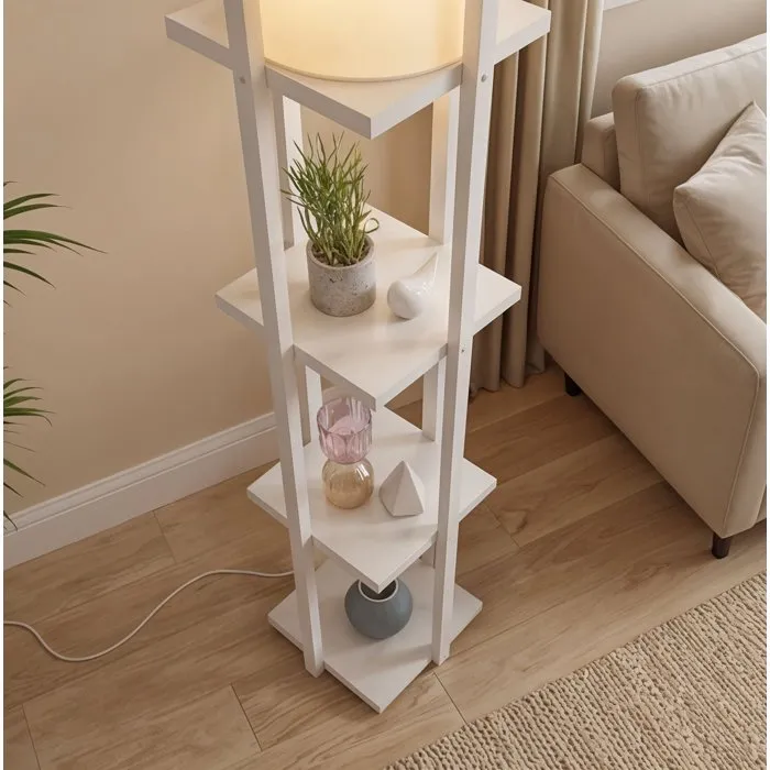 D By M.Red Lampadaire Nora Blanc et Naturel