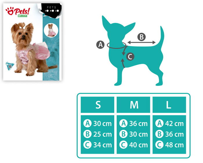 Déguisement pour Chien Princesse Rose avec Tutu - Taille L - Fantaisie