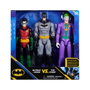 Spin Master - Pack de 3 Figurines Batman 30 cm - Batman, Robin et Joker avec Points d'Articulation et Cape - DC Comics (6064967)