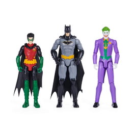 Spin Master Pack de 3 Figurines d'Action Batman, Robin et Joker 30 cm