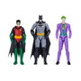 Spin Master - Pack de 3 Figurines Batman 30 cm - Batman, Robin et Joker avec Points d'Articulation et Cape - DC Comics (6064967)