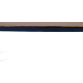 GINER Y COLOMER - Table de Salle à Manger Rectangulaire en Bois de Mango 210 cm, Plateau Noisette avec Moulure et Pieds Tournés Bleus