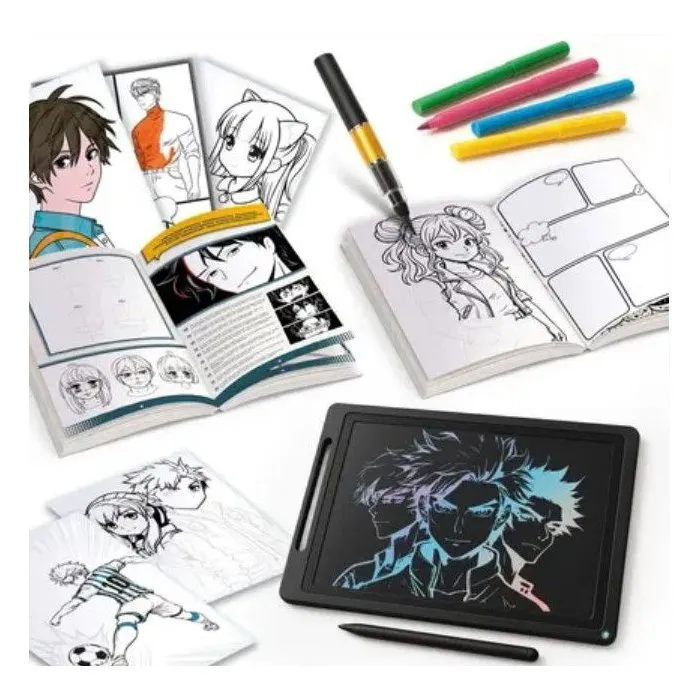 Liscianigiochi KIDS ART Manga Lab - Kit Dessin Manga avec Tablette LCD pour Débuter - À partir de 7 ans