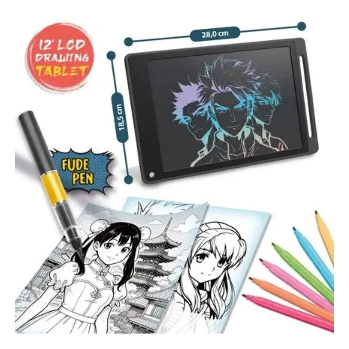 Liscianigiochi KIDS ART Manga Lab - Kit Dessin Manga avec Tablette LCD pour Débuter - À partir de 7 ans