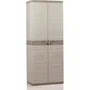 Plastiken - Armoire Haute de Rangement en Résine Titanium - 4 Étageres, 2 Portes - Intérieur/Extérieur Sans Entretien - 176 x 70 x 45 cm